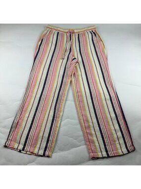 Old Navy Bright Stripe Linen Blend Wide Leg Lounge Pant L
